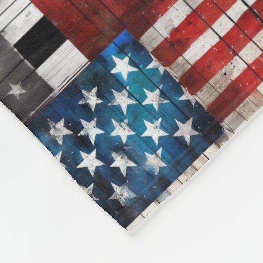 Kuh American Flag Folk Art Fleecedecke (Ecke)