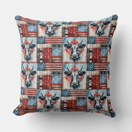 Kuh American Flag Folk Art Kissen