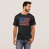 Kuh Amerikanische Flagge 4. Juli Bauer Rind Usa He T-Shirt (Vorne ganz)
