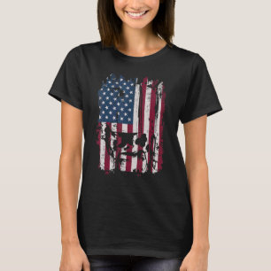Kuh Amerikanische Flagge 4. Juli Farm Rind Bauer T-Shirt