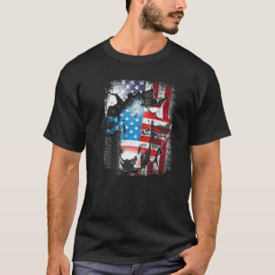 Kuh Amerikanische Flagge Färse US 4. Juli Farm Rin T-Shirt