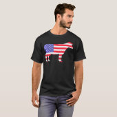 Kuh amerikanische Flagge Funny 4. Juli USA Amerika T-Shirt (Vorne ganz)