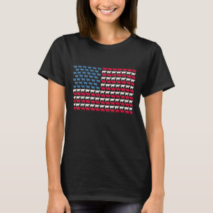 Kuh Amerikanische Flagge Heifer US 4. Juli Farm Ca T-Shirt