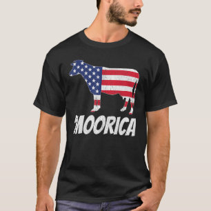 Kuh-Amerikanische-Flagge-Schätzung T-Shirt