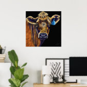 Kuh Art - Glück Nummer sieben Poster (Heimbüro)