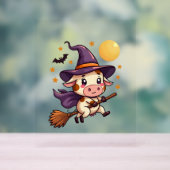 Kuh auf einem Broomstick Acrylschild (Neutral)