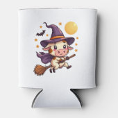 Kuh auf einem Broomstick Dosenkühler (Vorderseite)
