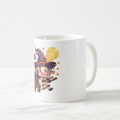 Kuh auf einem Broomstick Kaffeetasse (VorderseiteRechts)