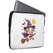 Kuh auf einem Broomstick Laptopschutzhülle (Vorne Rechts)