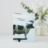 Kuh auf einem Telefonpol Postkarte (Stehend Vorderseite)