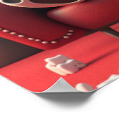 Kuh auf Red Sofa essen Popcorn Kunst Poster (Ecke)