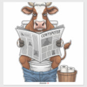 Kuh auf Toilette PNG, Landwirtschafts- und Nutztie Aufkleber (Blatt)