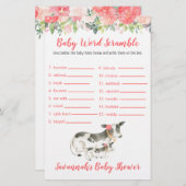 Kuh Baby Dusche Baby Word Scramble Spiel (Vorne/Hinten)