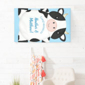 Kuh Baby Dusche Blue Banner (Insitu)