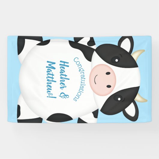 Kuh Baby Dusche Blue Banner (Horizontal)