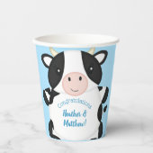 Kuh Baby Dusche Blue Pappbecher (Vorderseite)