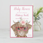 Kuh Baby Dusche Einladung, Wüstenakkakti Einladung (Stehend Vorderseite)