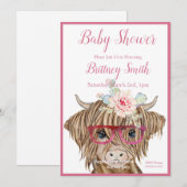 Kuh Baby Dusche Einladung, Wüstenakkakti Einladung (Vorne/Hinten)