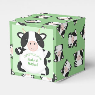 Kuh Baby Dusche Grün Geschenkschachtel