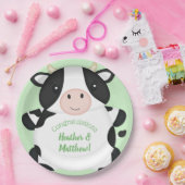 Kuh Baby Dusche Grün Pappteller (Party)