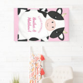 Kuh Baby Dusche Rosa Banner (Insitu)
