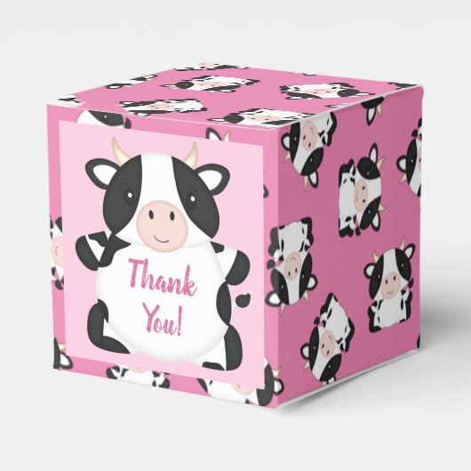 Kuh Baby Dusche Rosa Geschenkschachtel (Vorderseite)