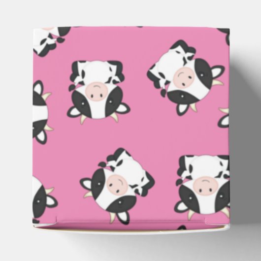 Kuh Baby Dusche Rosa Geschenkschachtel (Oben)