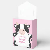 Kuh Baby Dusche Rosa Geschenkschachtel (Geöffnet)