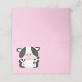 Kuh Baby Dusche Rosa Platzkarte (Außenseite Aufgefaltet)