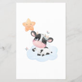 Kuh Baby Dusche Schönes Dream Game Baby ABC Card Flyer (Hinten)