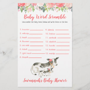 Kuh-Baby-Party-Baby-Wort-Scrabble-Spiel