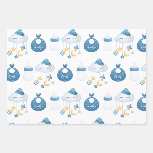 Kuh Baby Wrapping Paper Flat Sheet Set 3 Geschenkpapier Set (Vorderseite 2)