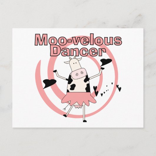 Kuh Ballerina Tshirts und Geschenke Postkarte (Vorderseite)