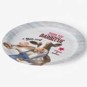 Kuh Barbecue Shrimp Party Pappteller (Schrägansicht)