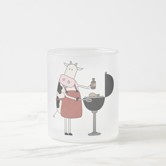 Kuh Barbeque Tshirts und Geschenke Mattglastasse (Mittel)