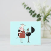 Kuh Barbeque Tshirts und Geschenke Postkarte (Stehend Vorderseite)