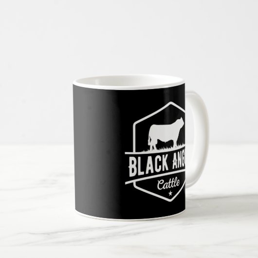 Kuh Bauer Black Angus Rind Kaffeetasse (VorderseiteRechts)