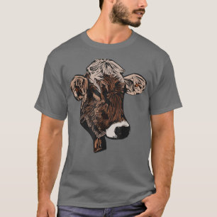 Kuh-Bauer-Bulle sieht sich Rindfleisch-Figur Rinde T-Shirt