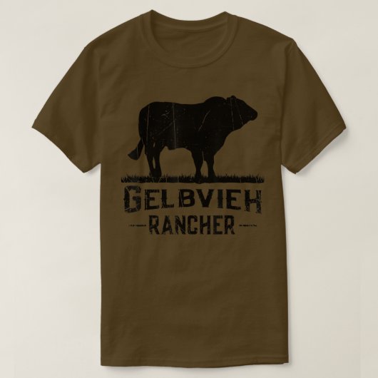 Kuh Bauer Gelbvieh Rancher T-Shirt (Design vorne)