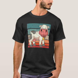 Kuh Bauer Retro-Nutztier Süße Kuh T-Shirt