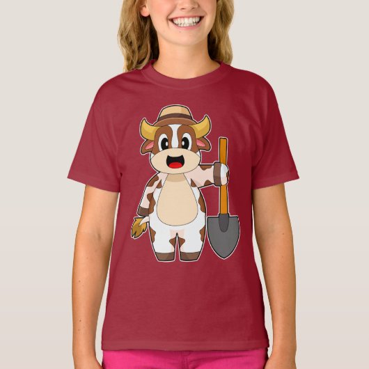 Kuh Bauer Shovel T-Shirt (Vorderseite)