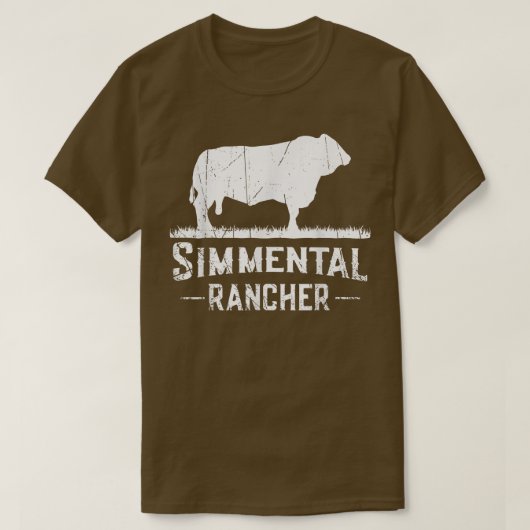 Kuh Bauer Simmental Rancher T-Shirt (Design vorne)