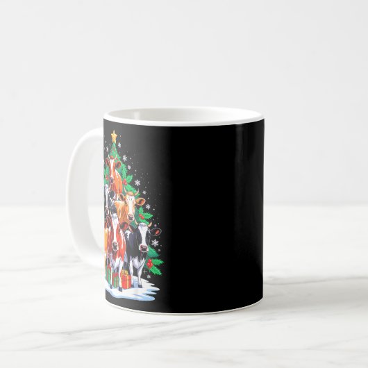 Kuh Baum Weihnachten Kuhliebhaber Xmas Squad Männe Kaffeetasse (Vorderseite Links)
