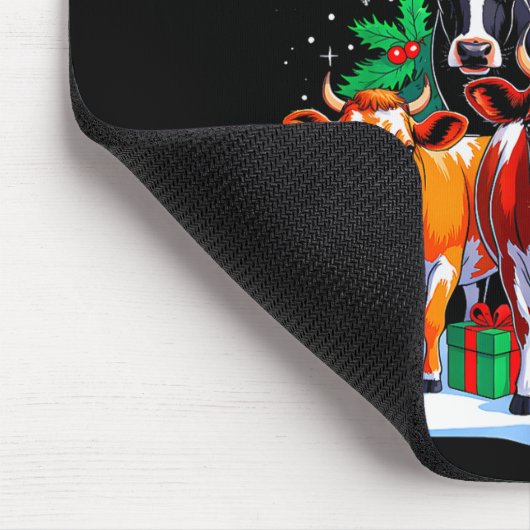 Kuh Baum Weihnachten Kuhliebhaber Xmas Squad Männe Mousepad (Ecke)