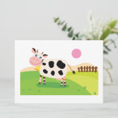 Kuh bei Feldeinladungen Einladung (Stehend Vorderseite)