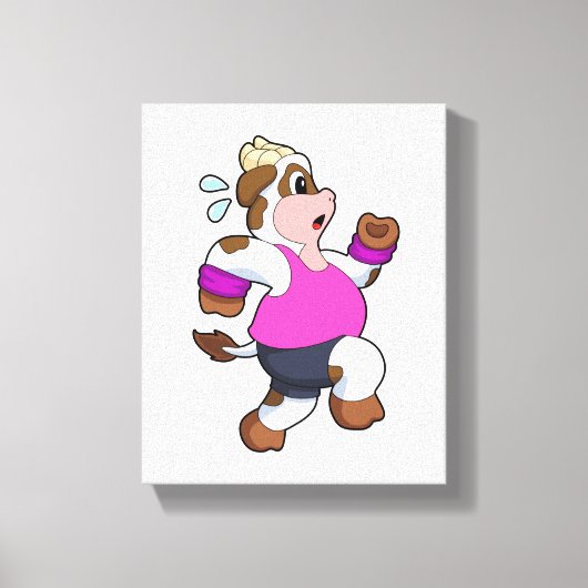 Kuh beim Laufen Leinwanddruck (Vorderseite)