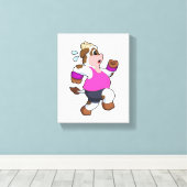 Kuh beim Laufen Leinwanddruck (Insitu (Holzboden))