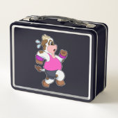 Kuh beim Laufen Metall Brotdose (Rückseite)