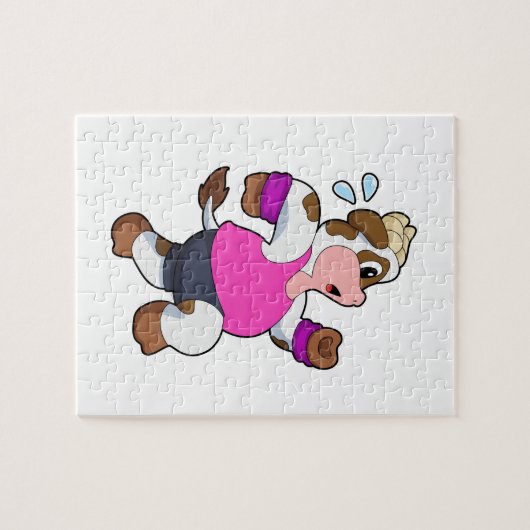 Kuh beim Laufen Puzzle (Horizontal)