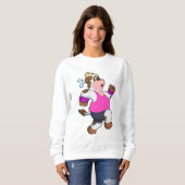 Kuh beim Laufen Sweatshirt (Vorne ganz)